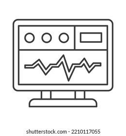 Vital Signs Concept Line Icon. Simple Element Illustration. Vital Signs Concept Outline Symbol Design From Medical Set. Can Be Used For Web And Mobile On White Background