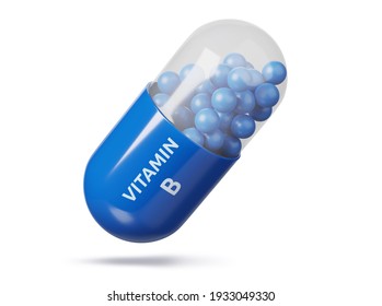 Vitamin B Capsule Isolated On White Stock Illustration 1933049330 ...