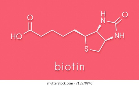 Vitamin B7 (biotin) Molecule. Skeletal Formula.