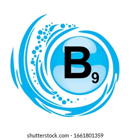 Vitamin B9 (folate). Food Sources. Natural Organic Products With The Maximum Vitamin Content. Folic Acid.  Vitamin B9.   Illustration