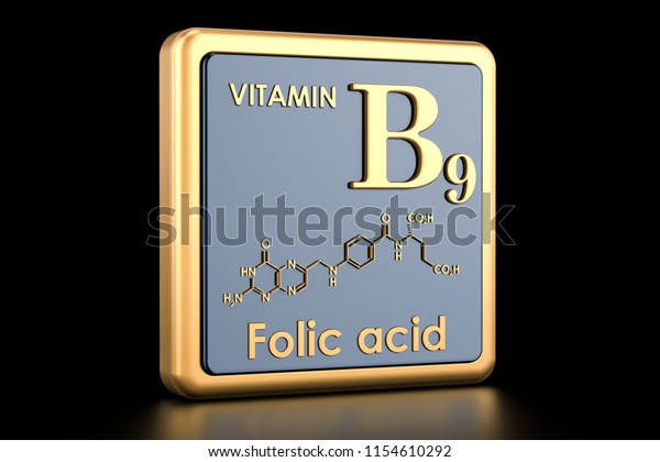 Vitamin B9 Folic Acid Icon Chemical Stock Illustration 1154610292