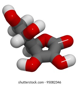 Vitamin C (ascorbic Acid) Molecule, Chemical Structure