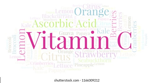 Vitamin C Word Cloud Stock Illustration 1166309212 | Shutterstock