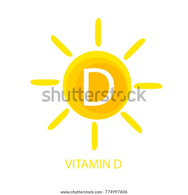 ビタミンdのアイコンと太陽のイラスト のイラスト素材