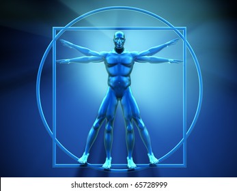 Vitruvian Man - This Is A 3d Render  Illustration