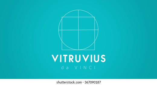 Vitruvius Man On The Turquoise Background