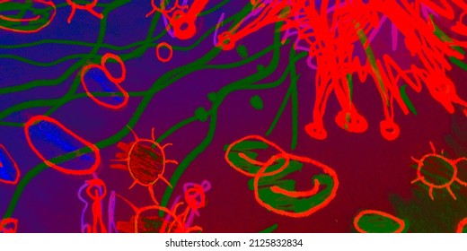 Vivid Cell Dna. Colorful Bacteria Images. Rainbow Cancer Cell Abstract. Electron Microscope Virus. Multicolor Virus. Pneumonia Vaccine. Bacteria Funny.