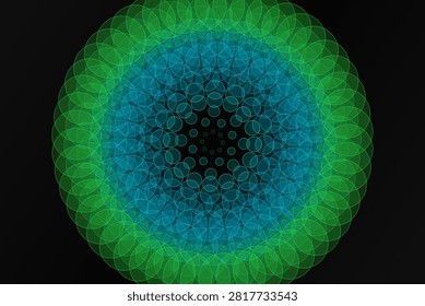 Vivid geometric pattern mesmerizing circular designs intricate color gradient and circular symmetry