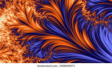lebhaftes orangefarbenes violettes und silbergraues Blattmuster – Stockillustration