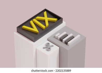 Vix - Volatility Index Or Fear Index On The Stock And Foreign Exchange Market, 3D Rendering