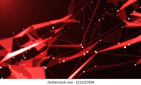 VJ Business Dotted Line Mesh Plexus Red 3d Render Loop