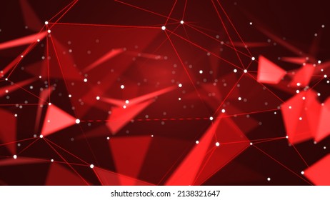 VJ Business Dotted Line Mesh Plexus Red 3d Render Loop