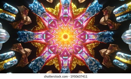 Vj trippy kaleidoscope yoga zen ethnic tunnel loop for chakra energy of background visual abstract illusion sacred geometry futuristic animation wallpaper background illustration