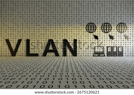 VLAN concept text sunlight 3D illustration
