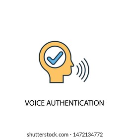 Voice Authentication Concept 2 Colored Line Icon. Simple Yellow And Blue Element Illustration. Voice Authentication Concept Outline Symbol Design