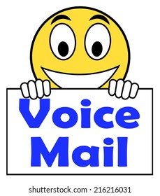 Voice Mail On Sign Showing Talk To Leave Message