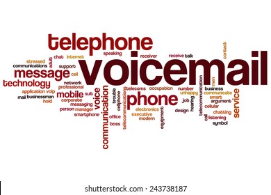 Voicemail word cloud concept with phone message related tags