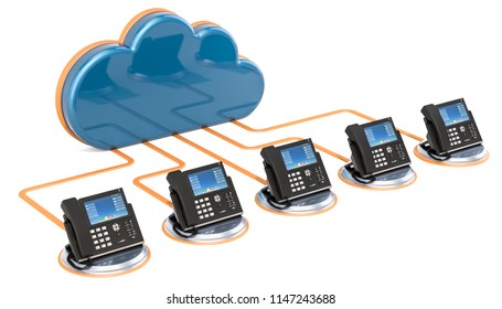 VoIP communication concept. 3D rendering isolated on white background