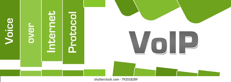 VoIP - Voice over internet protocol text written over green background.
