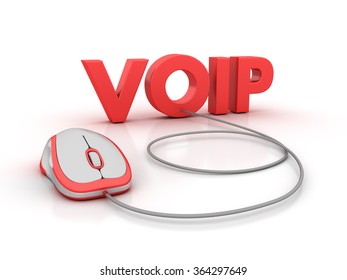 VOIP Word with Computer Mouse - High Quality 3D Render
