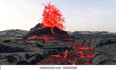 Volcanic Eruption. Lava