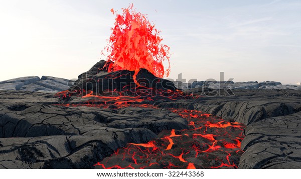 火山噴火 ラバ のイラスト素材
