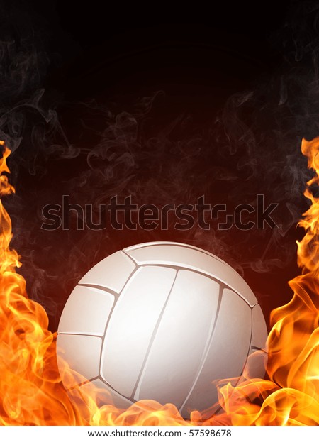 Volleyball Ball On Fire Computer Graphics Stock Illustration 57598678