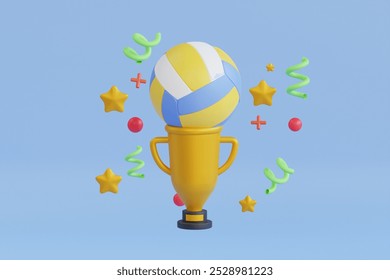  Volleyball Champion 3D Illustration. Volleyball Trophy 3D Illustration - Powered by Shutterstock