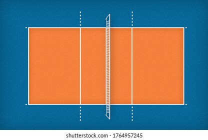 Volleyball Court Top View Illustration