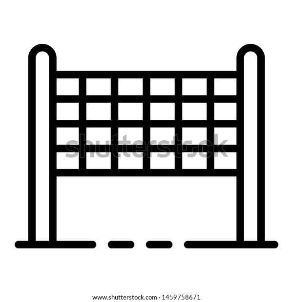 Volleyball net icon. Outline volleyball
net icon for web design isolated on white
background