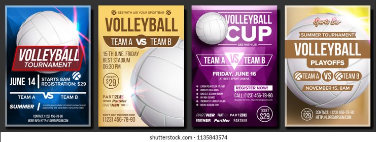 Volleyball Poster. Design For Sport Cafe, Pub, Bar Promotion. Beach. Volleyball Ball. Modern Tournament. Championship Label A4 Size. Volley. Game Banner Template Advertising Illustration - Powered by Shutterstock