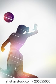 Volleyball sport invitation advert background with empty space