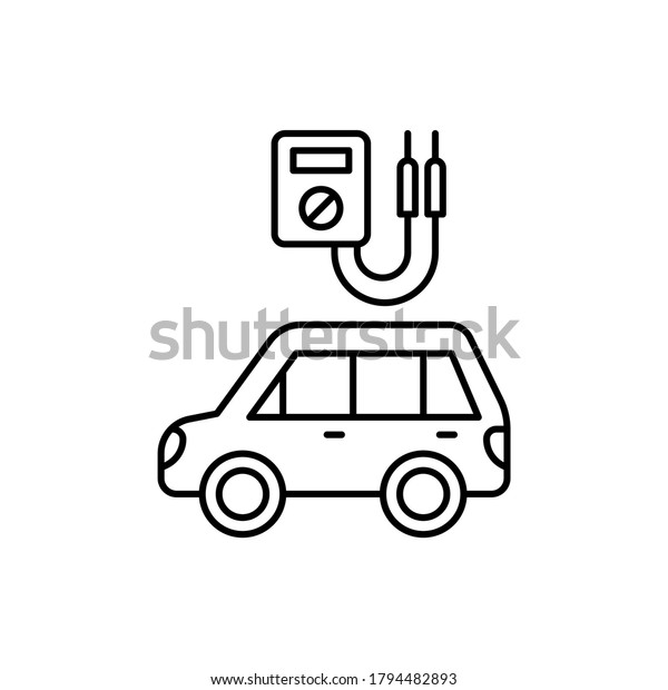 Voltage, car\
repair icon. Simple line, outline  elements of garage icons for ui\
and ux, website or mobile\
application