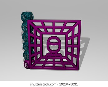 VOLUME 3D Icon And Dice Letter Text, 3D Illustration