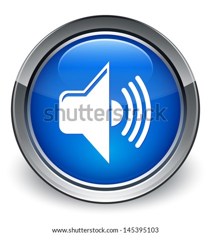 Volume icon glossy blue button