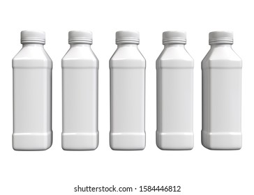 Volumetric bottles isolated on white background, 3D render.