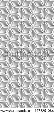 Volumetric floral pattern. Light background. 3d render