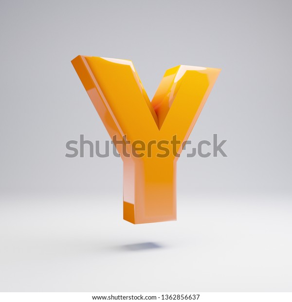 Volumetric Glossy Hot Orange Uppercase Letter Stock Illustration ...