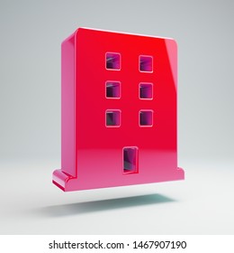 Volumetric Glossy Hot Pink Building Icon Stock Illustration 1467907190