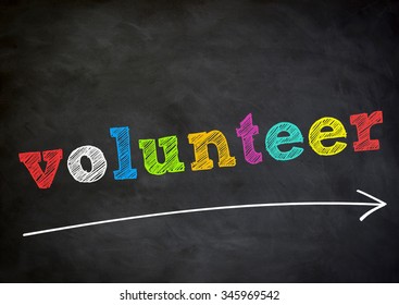 Volunteer - Chalkboard Illustration