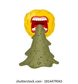 Vomit Face Emoji. Puke  Illustration. Retching Cartoon. Vomitus