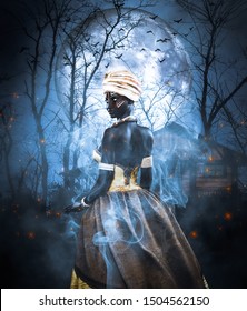 Voodoo queen or Lady shaman,3d illustration for book cover ideas
