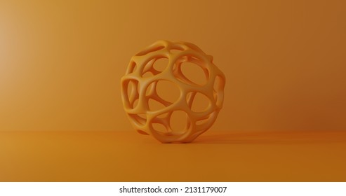 Voronoi Pattern Sphere 3d Rendered