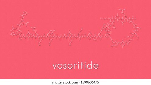 Vosoritide Achondroplasia Drug Molecule. Skeletal Formula.