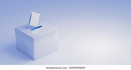 Vote box template. Space for text. 3d render.