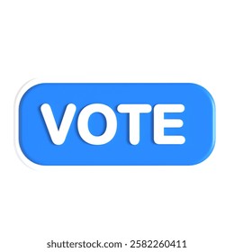 vote button 3d icon illustration