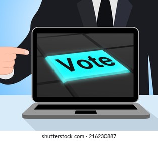 Vote Button Displaying Options Voting Or Choice