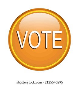 Vote button icon isolated, 3d illustration