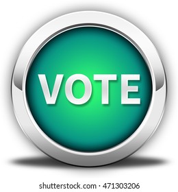 vote button isolated. 3D illustration
