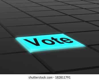 Vote Button Showing Options Voting Or Choice